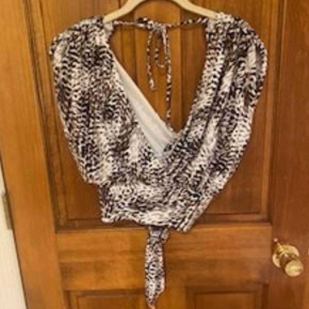 Express deep-v neck wrap blouse